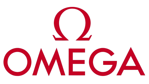 Omega Logo with red text, no background
